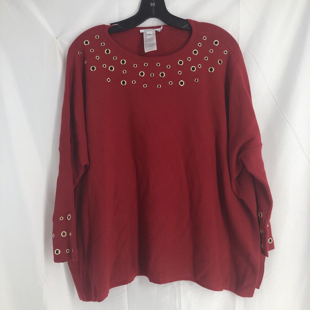 Chico's Women XXS 3/4 Sleeve Sweater W/ Rivets NWOT